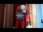 Hi vis yellow coverall