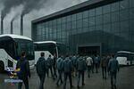 01 bus loads of young men arrive at the facility